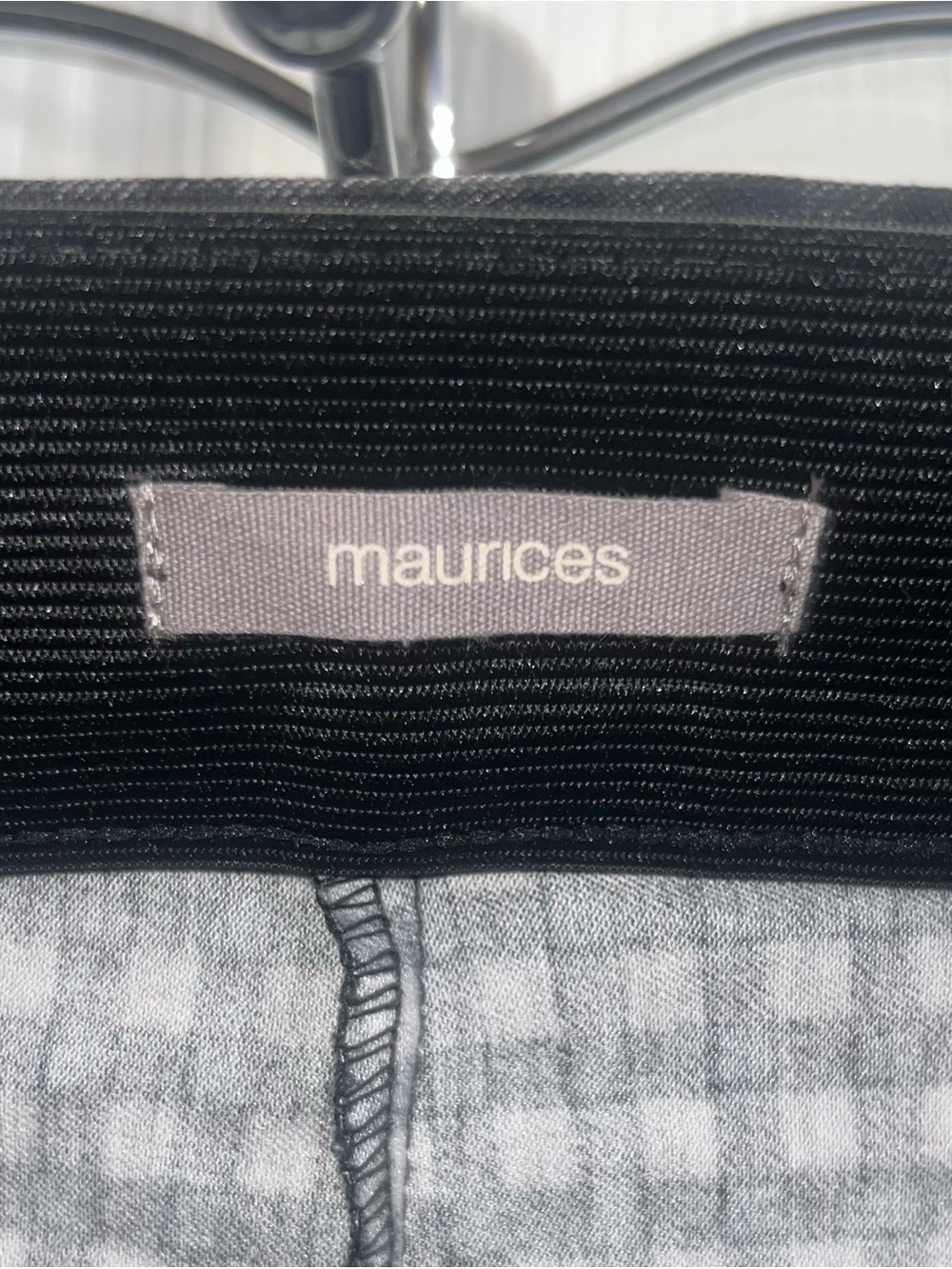 Maurices Black and Gray Gingham Stretch Pants - Picture 2 of 3